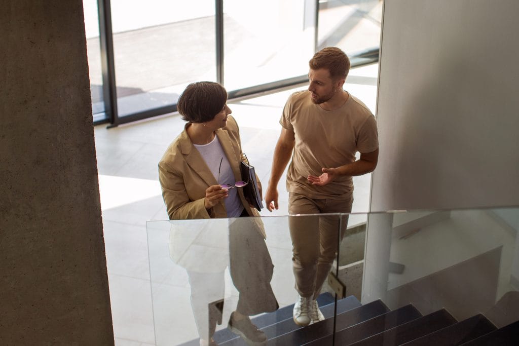 high-angle-people-discussing