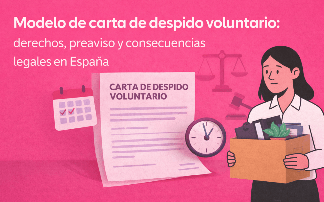 Modelo de carta de despido voluntario: derechos, preaviso y consecuencias legales en España